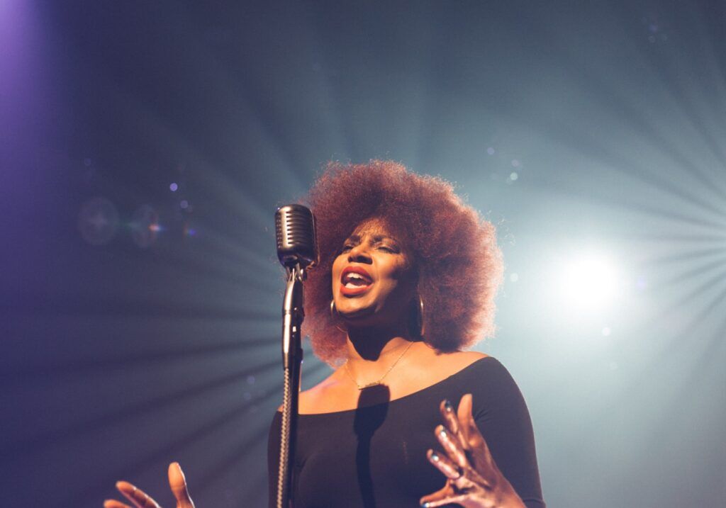 Singer performing on stage